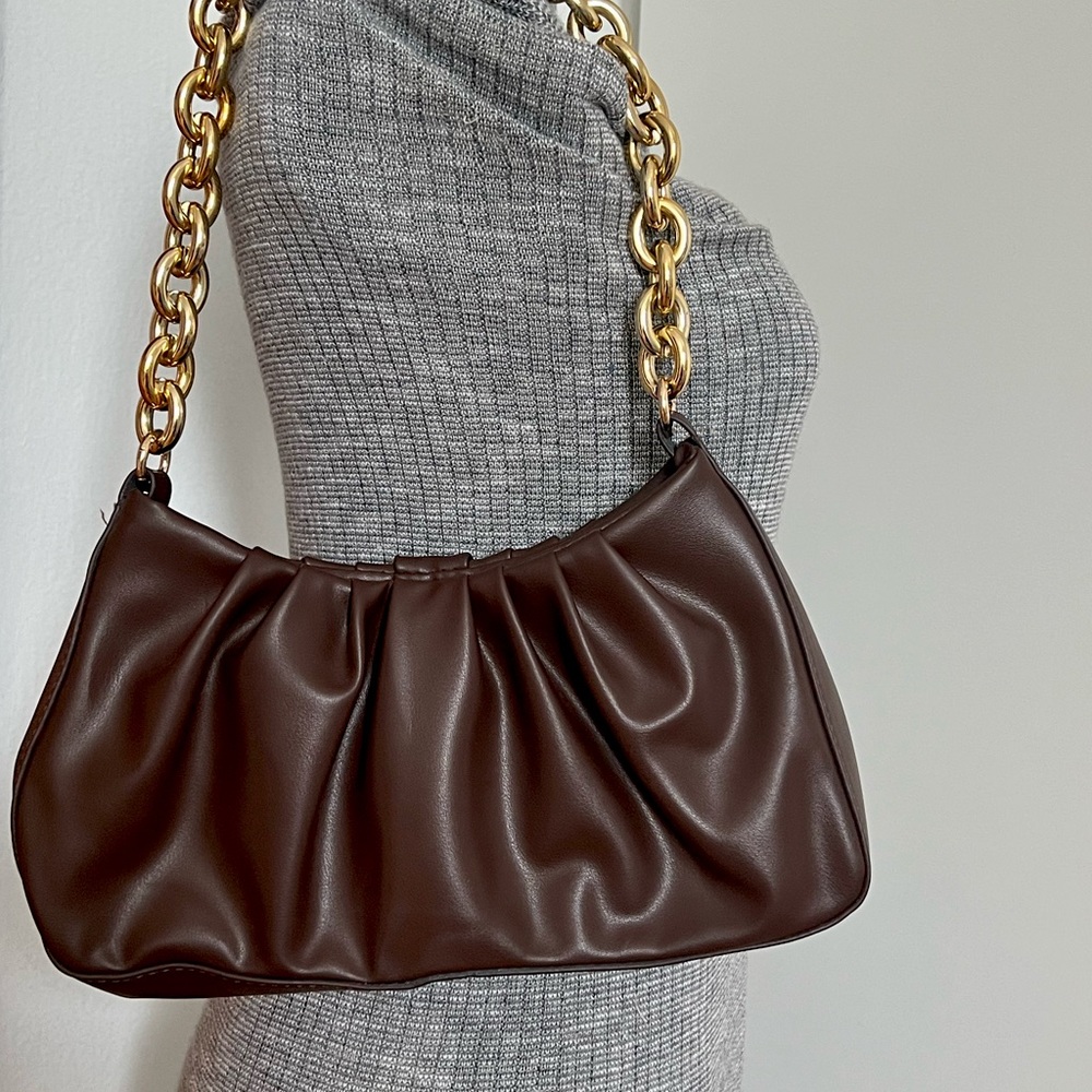 Brown Gold Detail HandBag